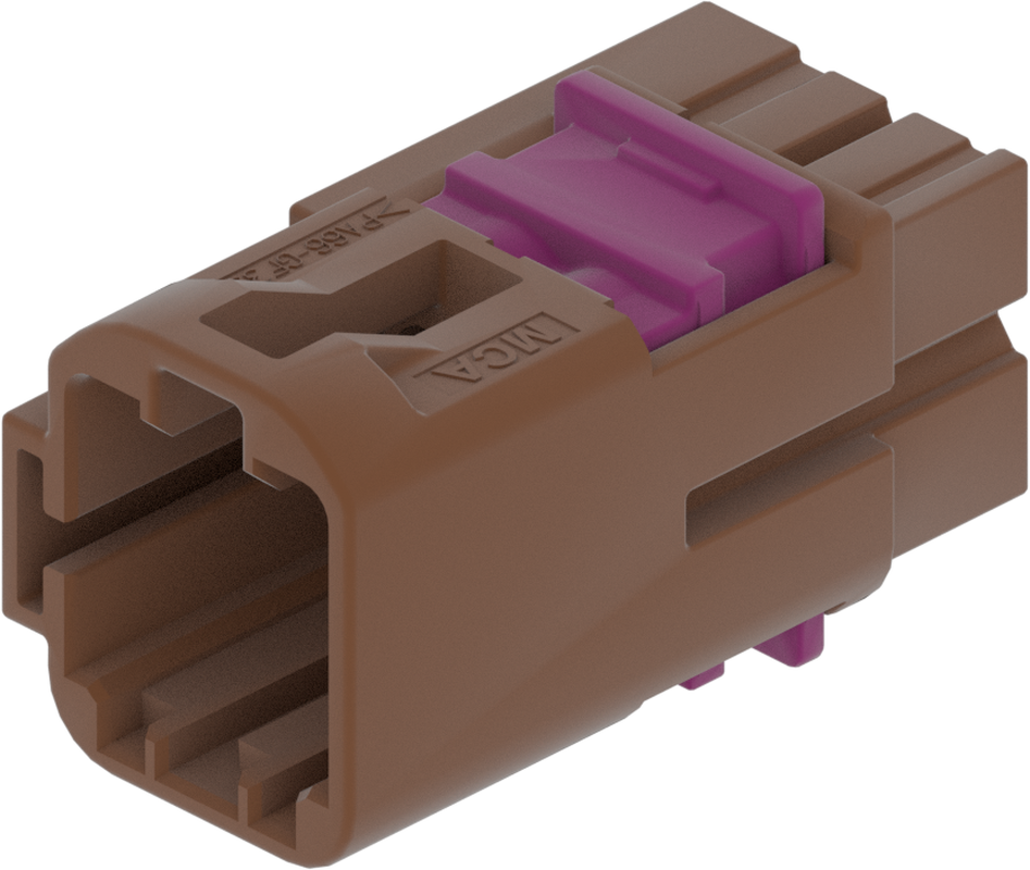 4 Port 2 Row MCA-A Male Mini Coax Light Brown Code F