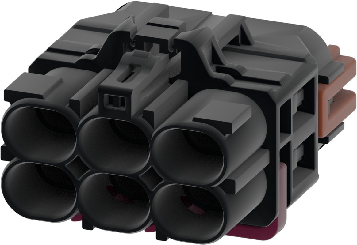 6 Port 2 Row Female H-MTD Jet Black Code A