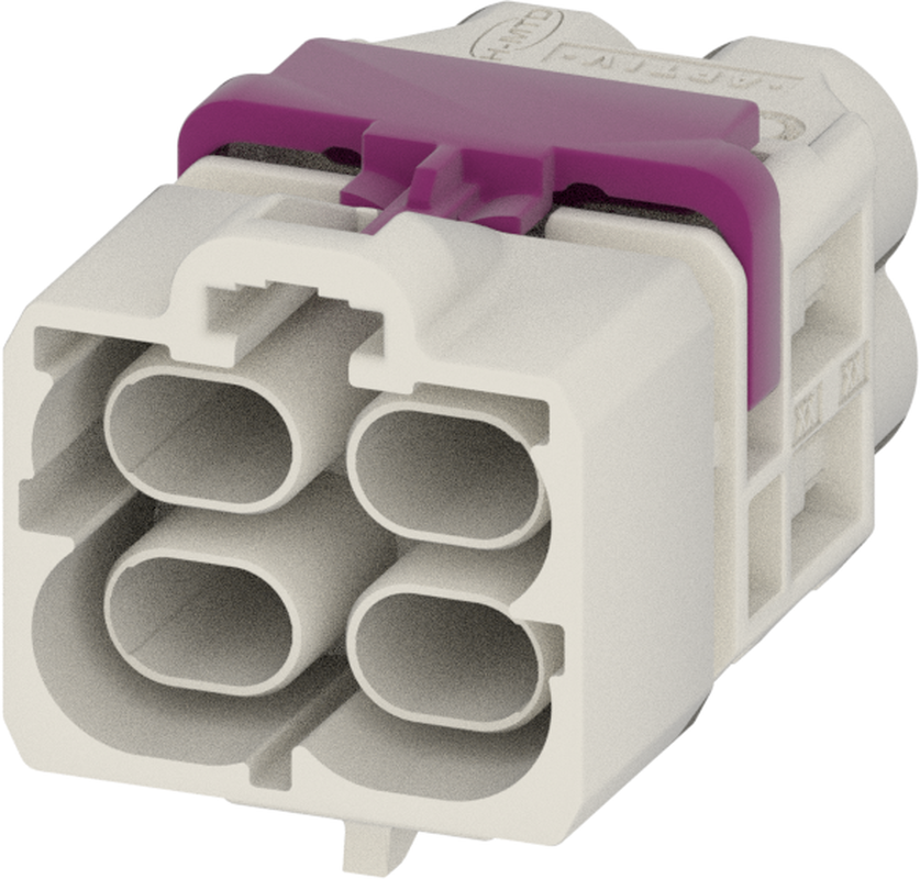 4 Port 2 Row Male H-MTD White Code B