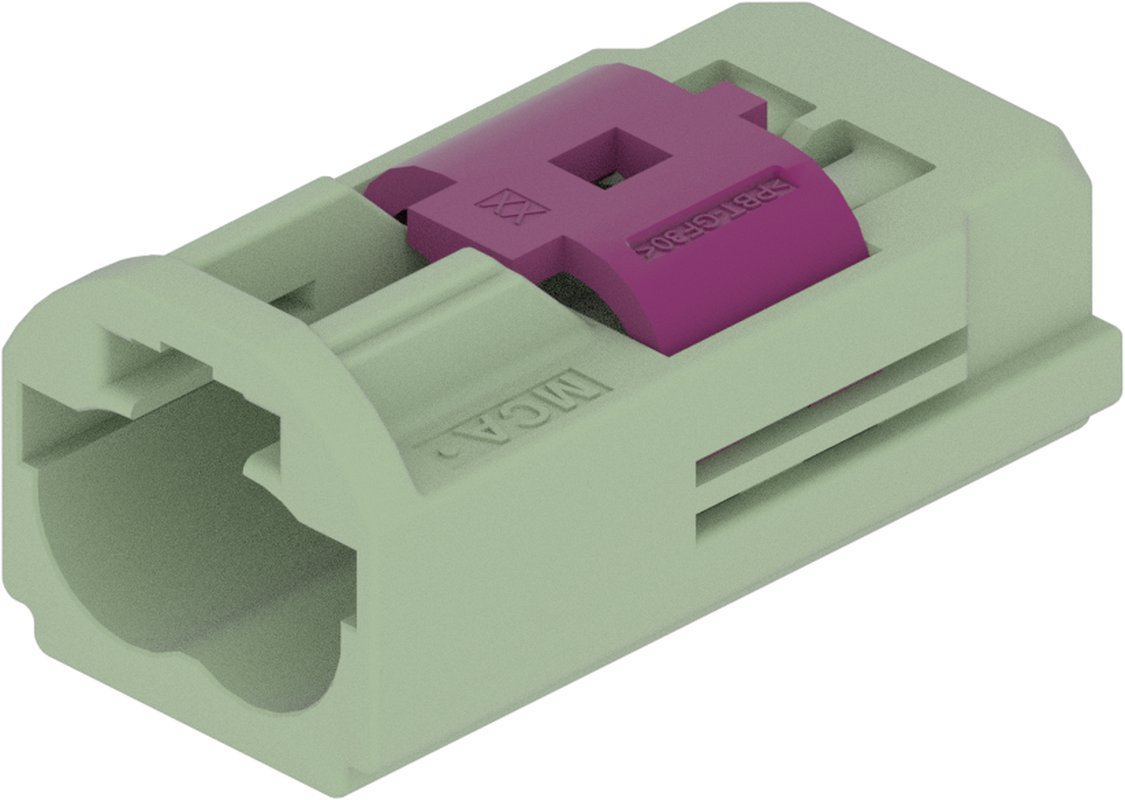 2 Port 1 Row MCA-B Male Mini Coax Green Code N