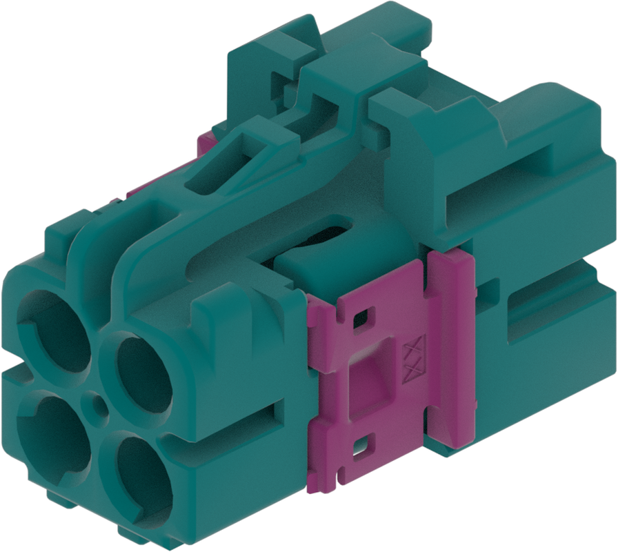 4 Port 2 Row MCA-A Female Mini Coax Water Blue Code Z
