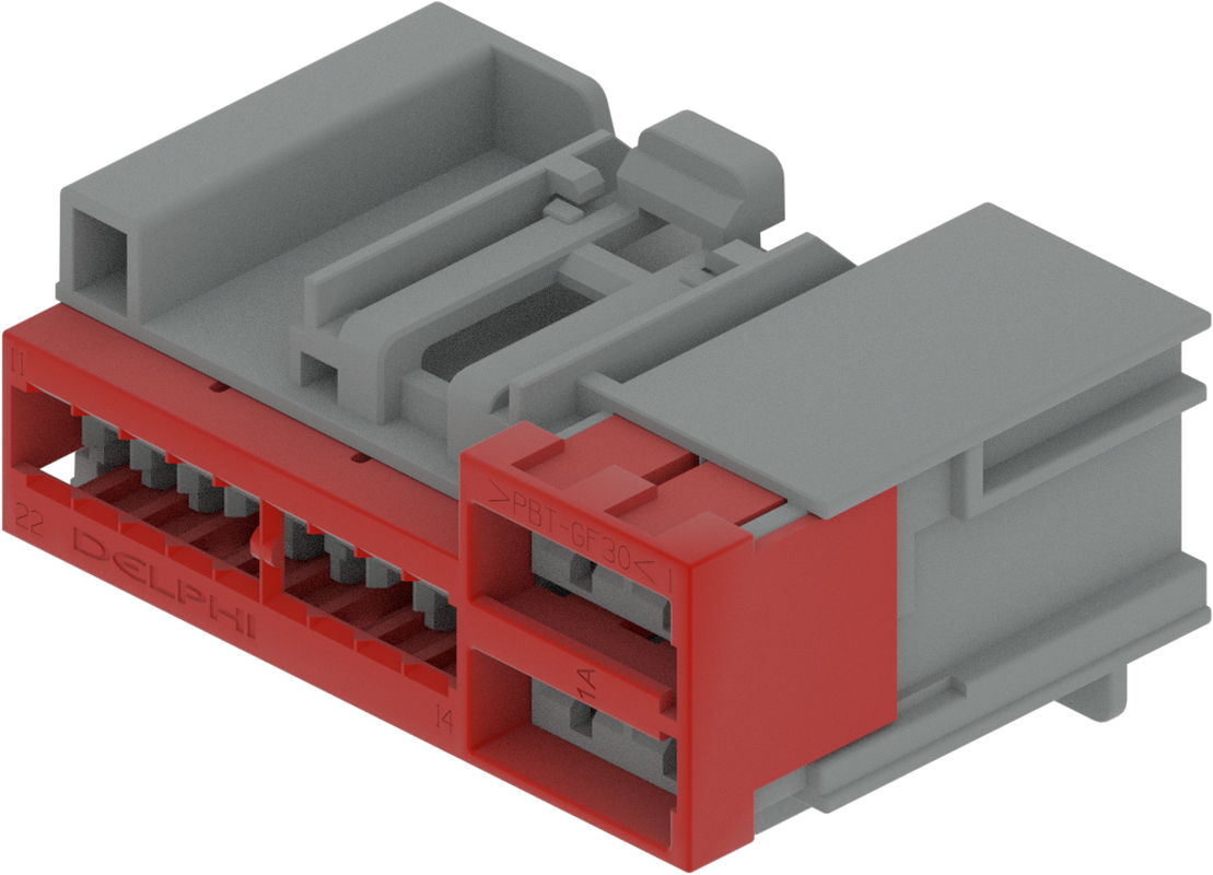 22 Way F MIXED Unsealed Connector Gray-Light