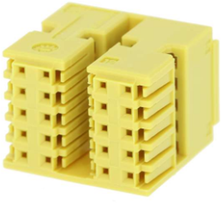 20 Way F DUO-TWIN 0.64 Unsealed Connector Yellow