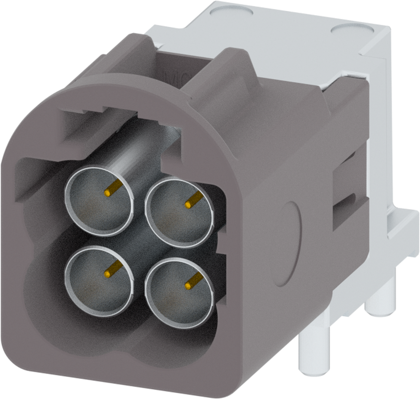 4 Port 2 Row MCA-B Male Mini Coax Platinum Grey Code G