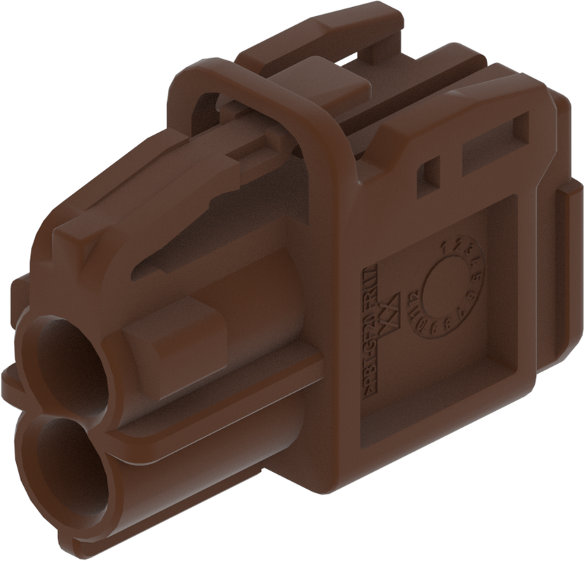 2 Port 2 Row MCA-B Female Mini Coax Brown Code F
