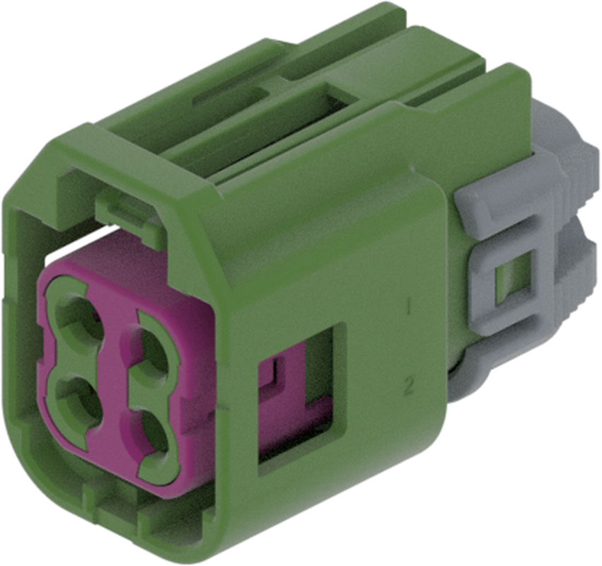 4 Port 2 Row MCA-A Female Mini Coax Green Code E