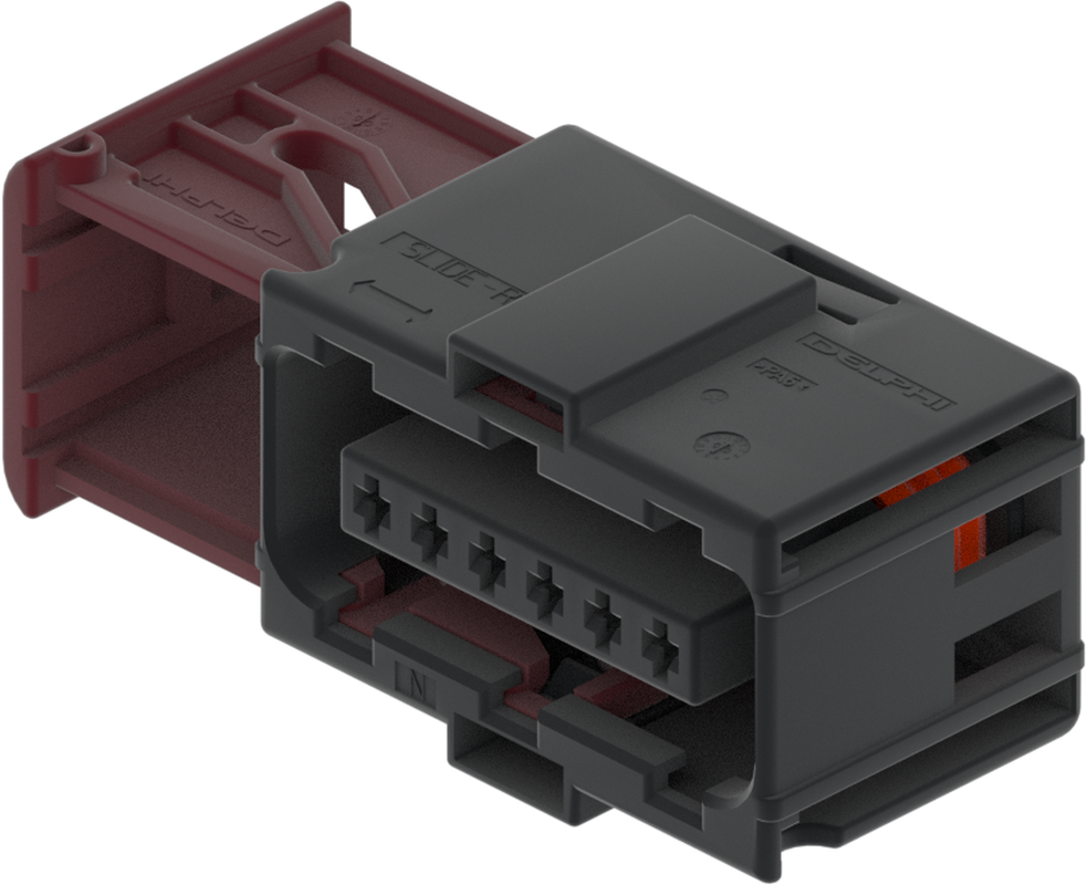 6 Way F DSQ 1.5 Sealed Connector Black