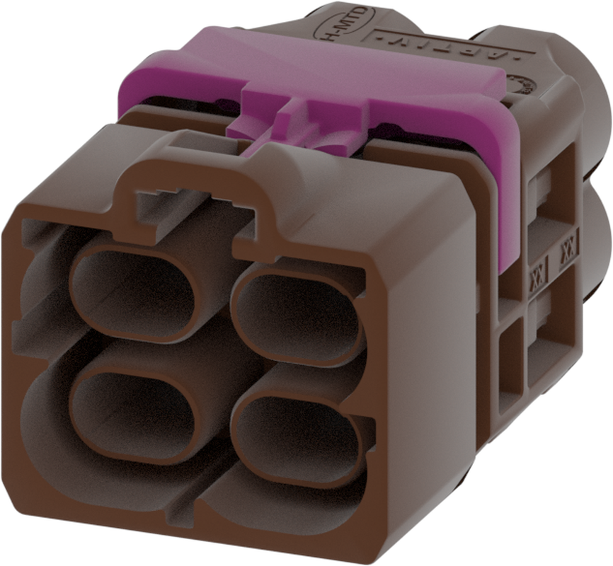 4 Port 2 Row Male H-MTD Brown Code F