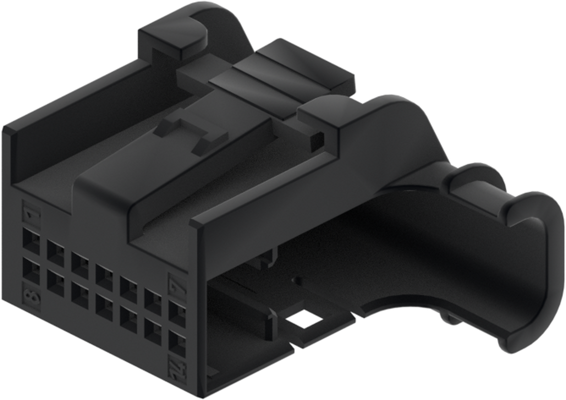 14 Way Female MTS 0.64 Unsealed Connector Black