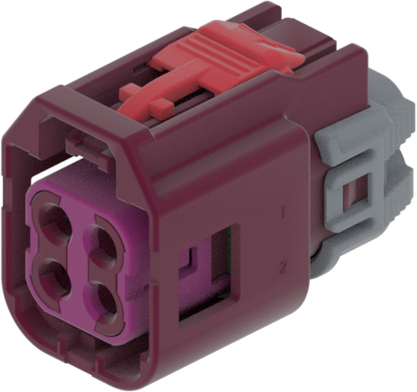 4 Port 2 Row MCA-A Female Mini Coax Claret Violet Code D