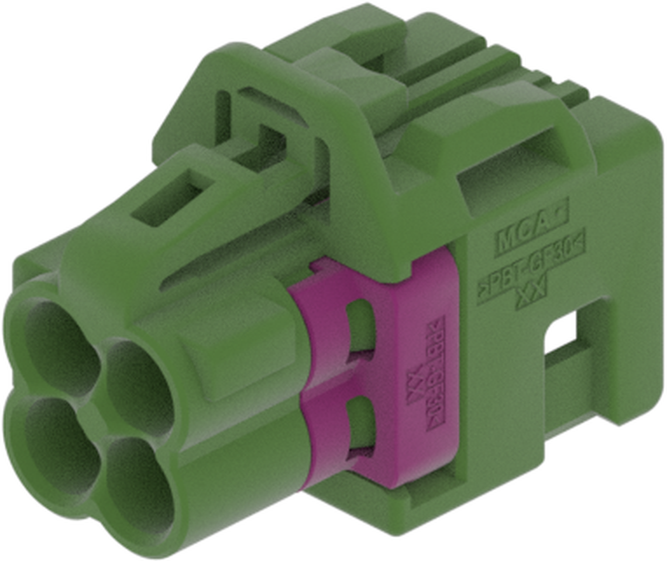 4 Port 2 Row MCA-B Female Mini Coax May Green Code E