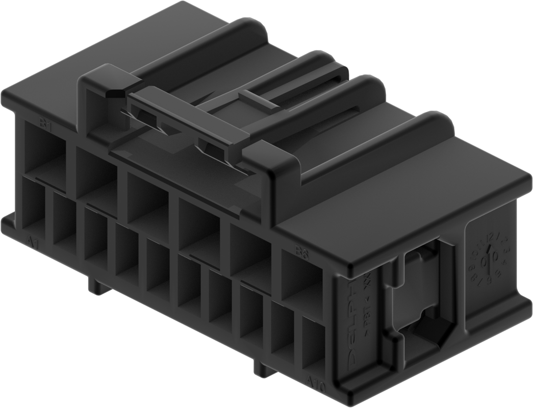 16 Way F GT 1.5 2.8 Unsealed Connector Black