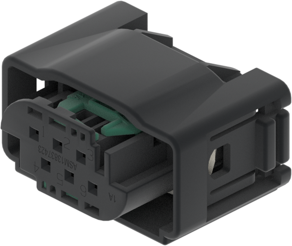 6 Way F MQS 0.64 Sealed Connector Black