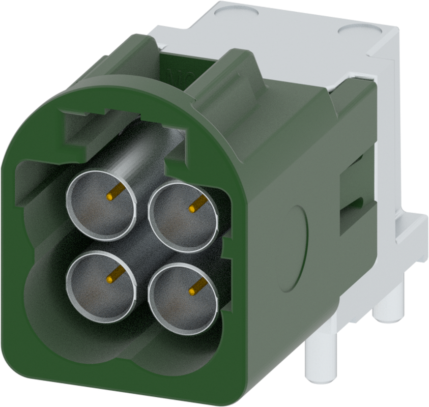 4 Port 2 Row MCA-B Male Mini Coax May Green Code E