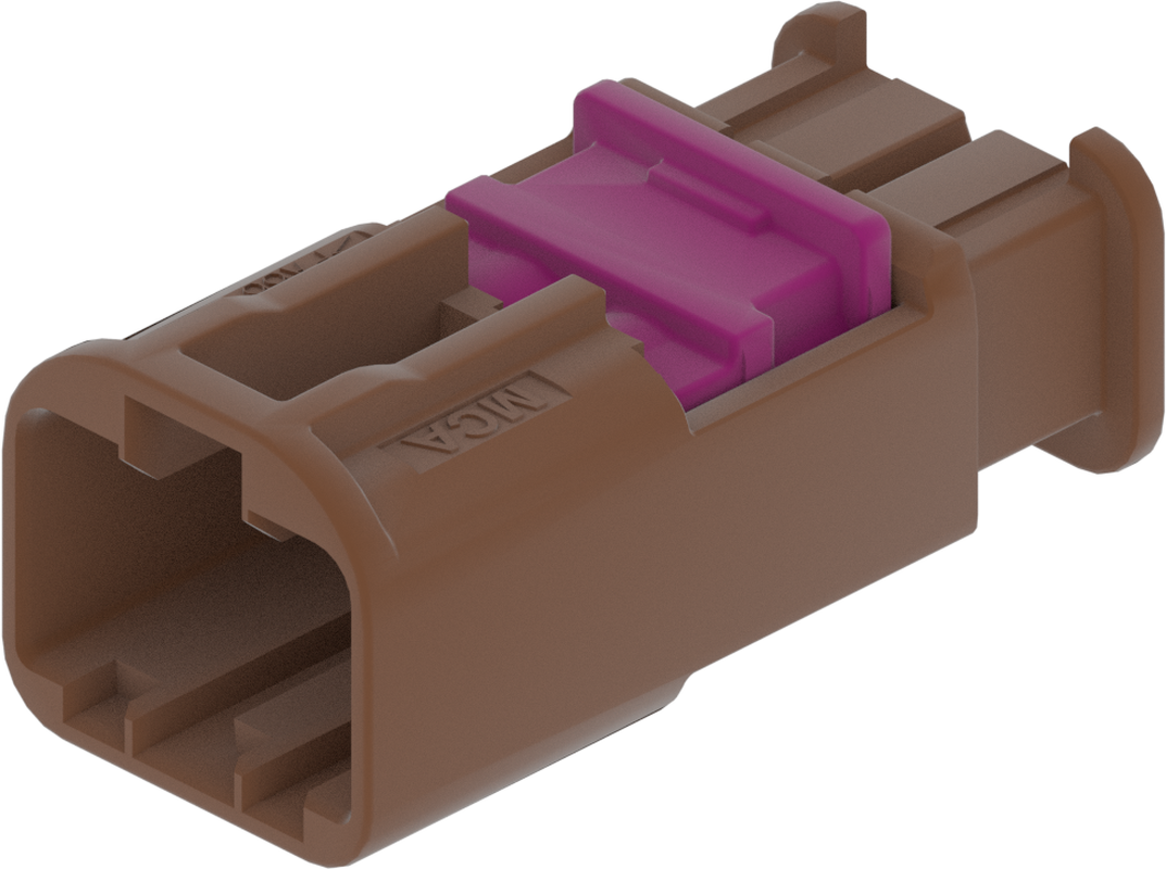 2 Port 1 Row MCA-A Male Mini Coax Light Brown Code F