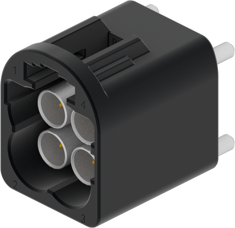 4 Port 2 Row MCA-B Male Mini Coax Jet Black Code A