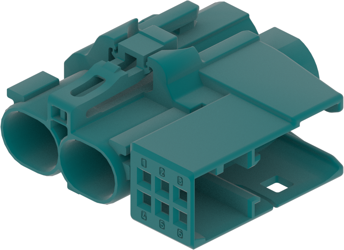 2 Port 1 Row Female H-MTD Water Blue Code Z