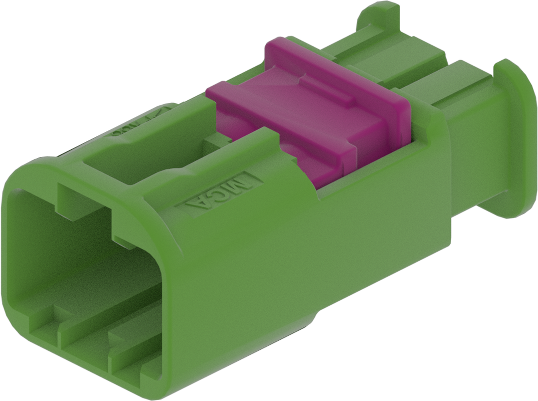 2 Port 1 Row MCA-A Male Mini Coax Light Green Code E