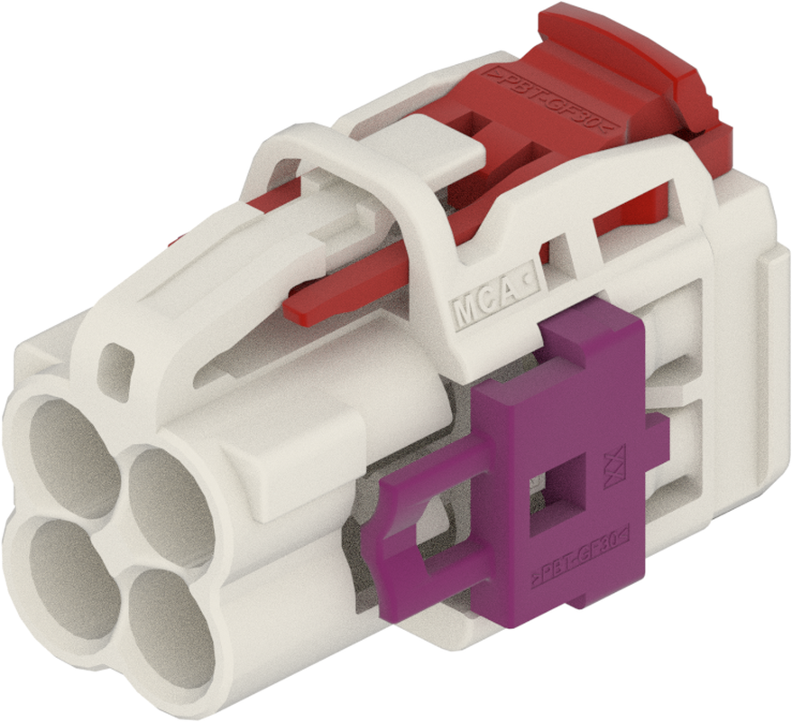 4 Port 2 Row MCA-B Female Mini Coax White Code B