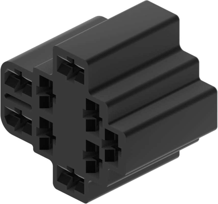 9 Way Female 6.3 TIMER Unsealed Connector Black