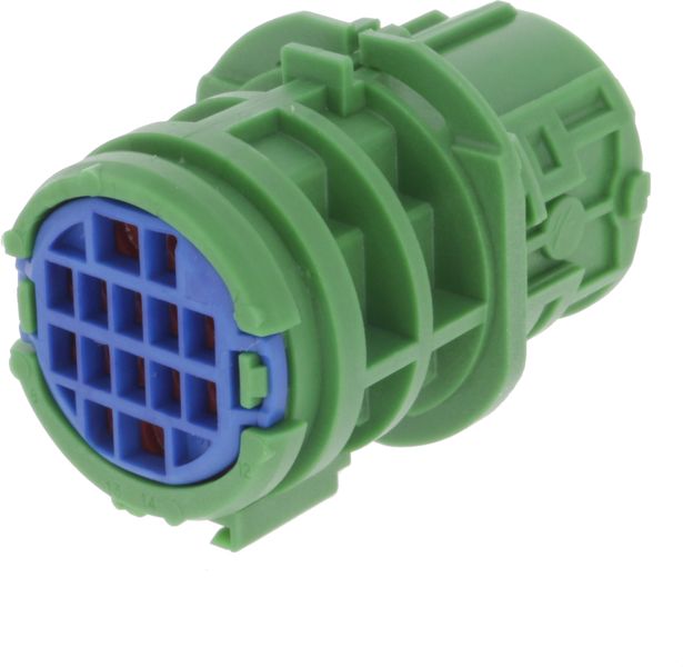 14 Way M Hybrid 1.5 2.8 SICMA Panel Through Sealed Connector Green