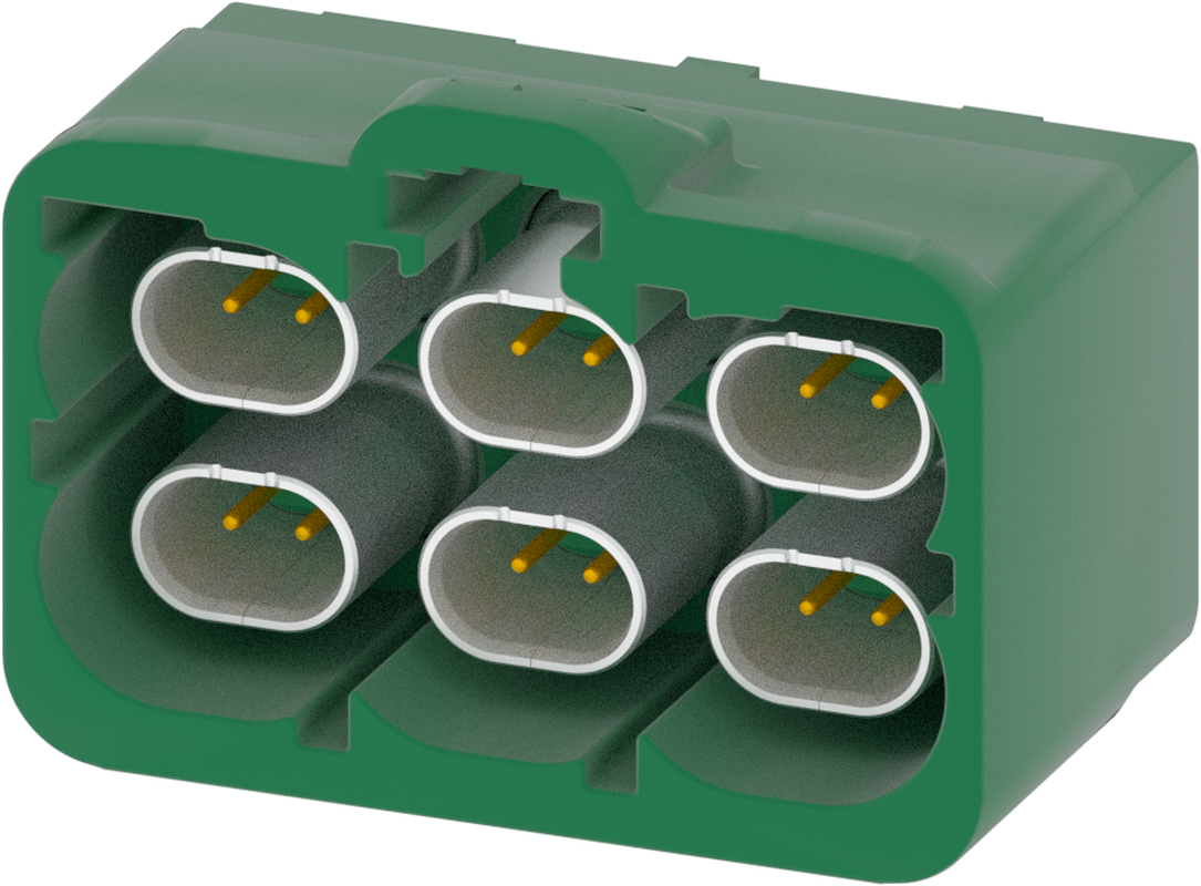 6 Port 2 Row Male H-MTD Leaf Green Code E