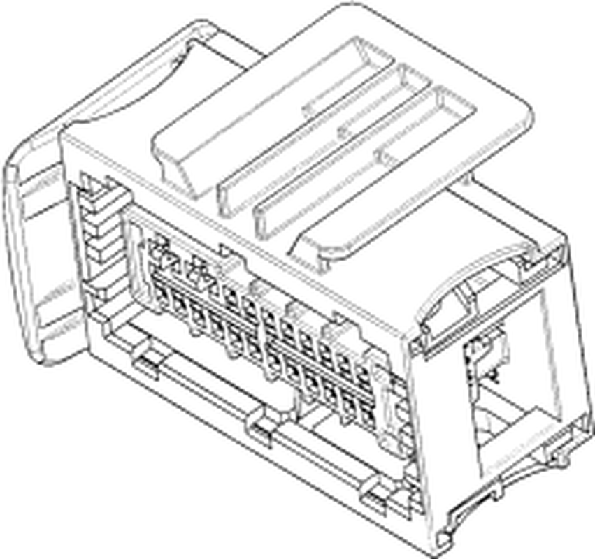 22 Way F DCS-2 2.8 DUO-TWIN 0.64 Unsealed Connector Black