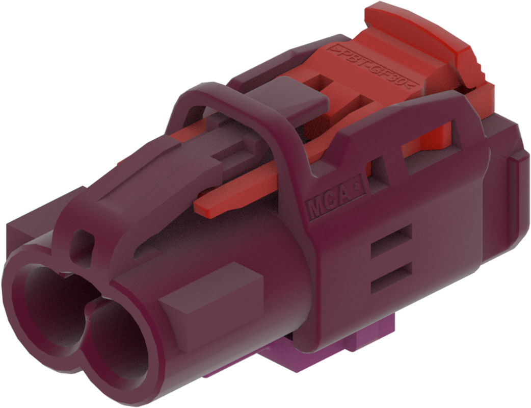 2 Port 1 Row MCA-B Female Mini Coax Claret Violet Code D