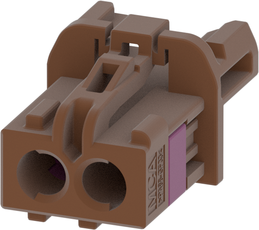 2 Port 1 Row MCA-A Female Mini Coax Light Brown Code F