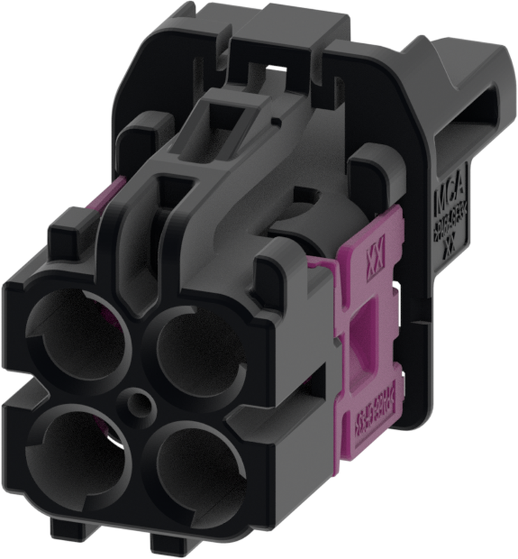 4 Port 2 Row MCA-A Female Mini Coax Black Code A