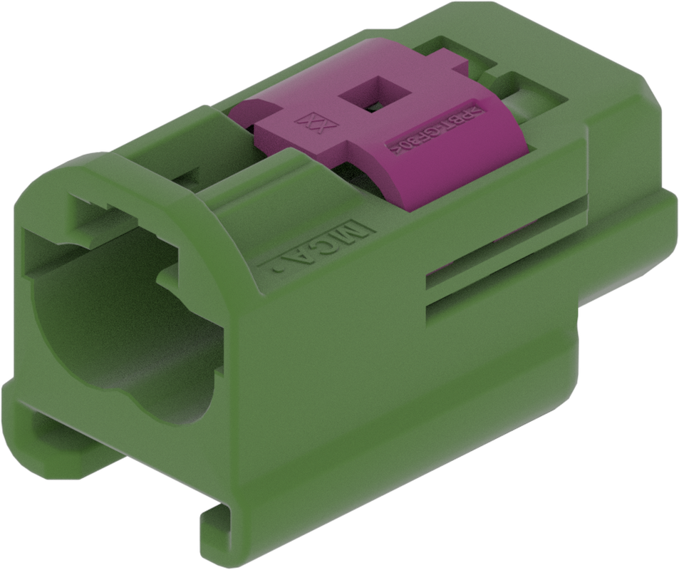 2 Port 1 Row MCA-B Male Mini Coax Green Code E