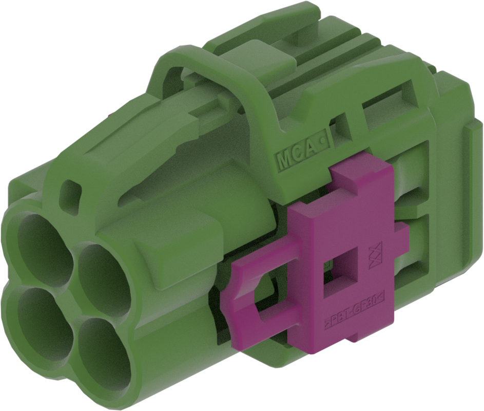 4 Port 2 Row MCA-B Female Mini Coax Green Code E