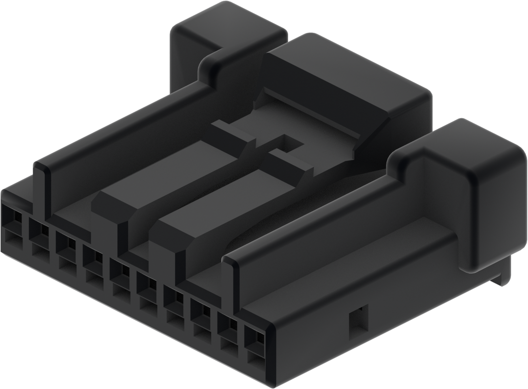 10 Way Female MTS 0.64 Unsealed Connector Black