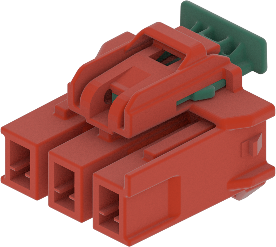 3 Way Female 2.8 Hybrid Unsealed Connector Orange