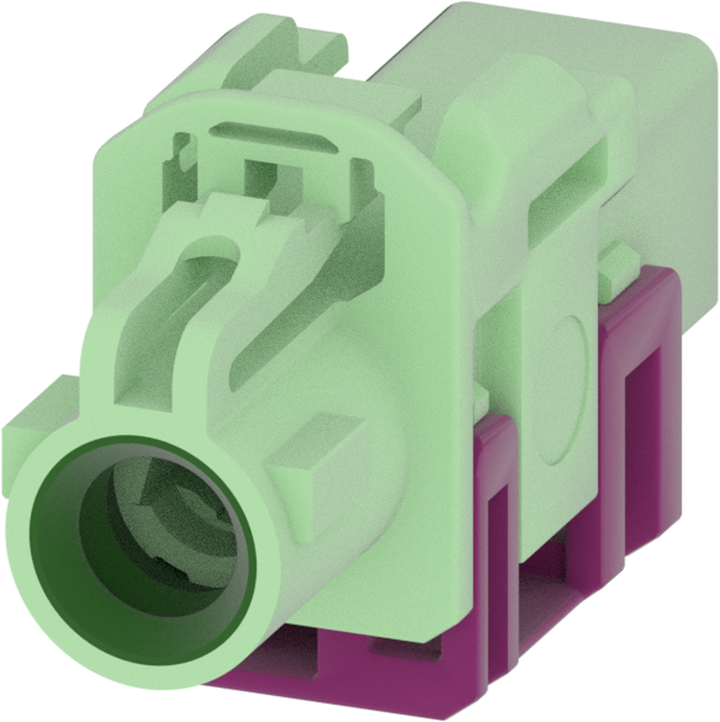 1 Port 1 Row MCA-B Female Mini Coax Pastel Green Code N