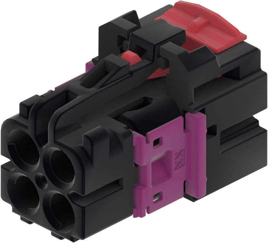 4 Port 2 Row MCA-A Female Mini Coax Black Code A