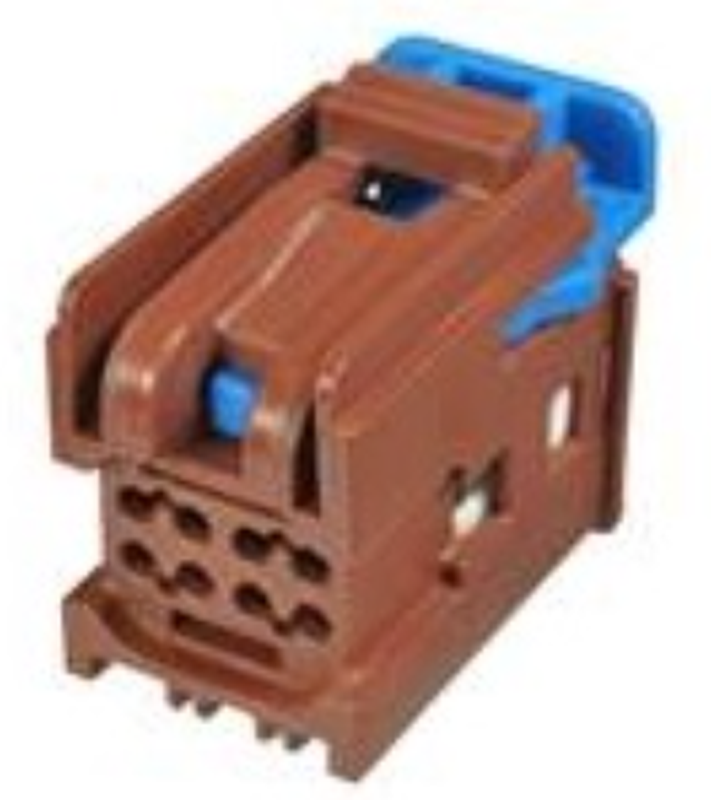 8 Way F Micro 0.64 Unsealed Connector Brown