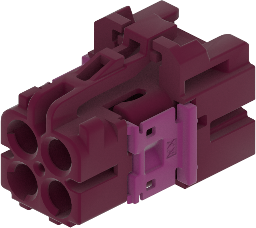 4 Port 2 Row MCA-A Female Mini Coax Claret Violet Code D