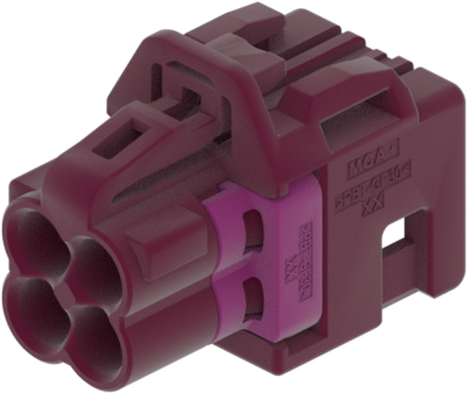 4 Port 2 Row MCA-B Female Mini Coax Claret Violet Code D
