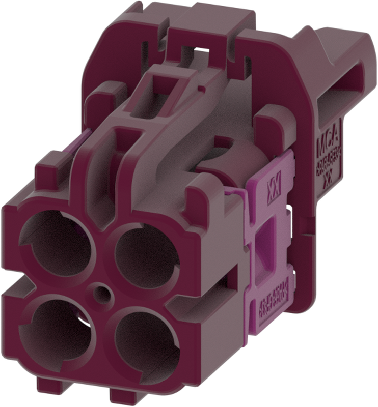 4 Port 2 Row MCA-A Female Mini Coax Claret Violet Code D