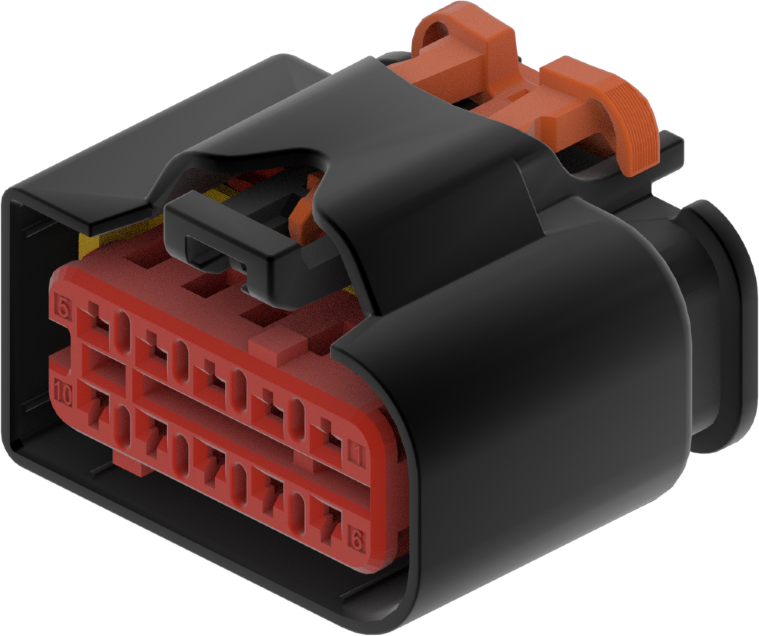 10 Way F CTS 1.2 Sealed Connector Black