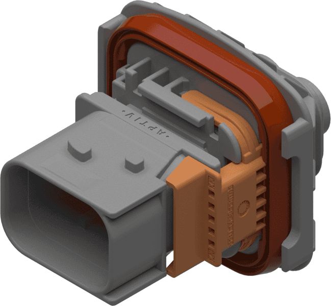 2 Way M 6.3 CTCS XP Connector Gray