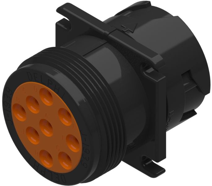 9 Way Male HES Series Connector Black