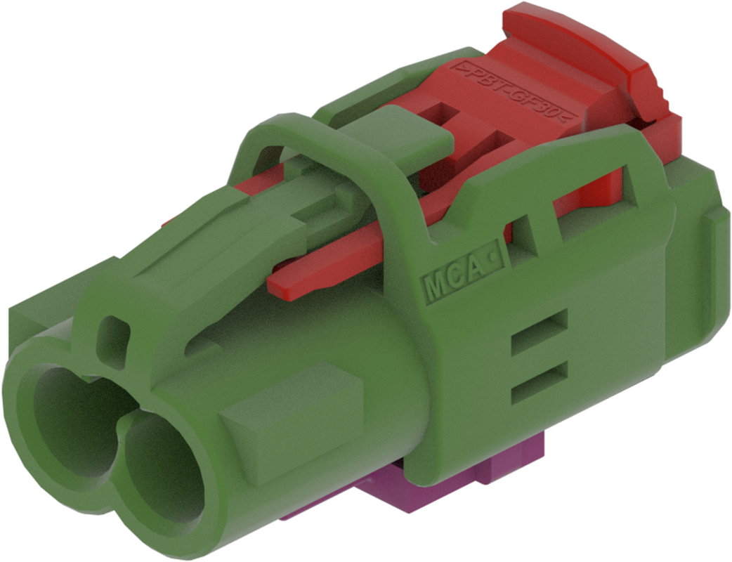 2 Port 1 Row MCA-B Female Mini Coax Green Code E