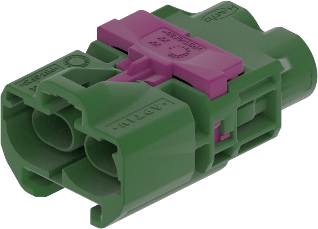 2 Port 1 Row Male H-MTD Green Code E