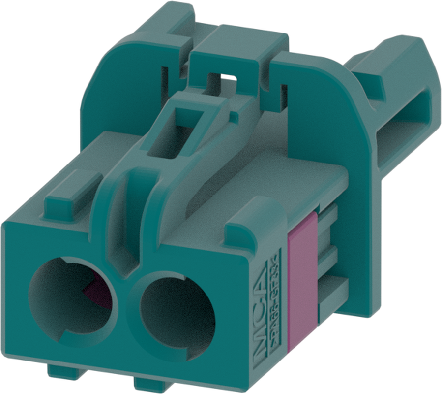 2 Port 1 Row MCA-A Female Mini Coax Water Blue Code Z