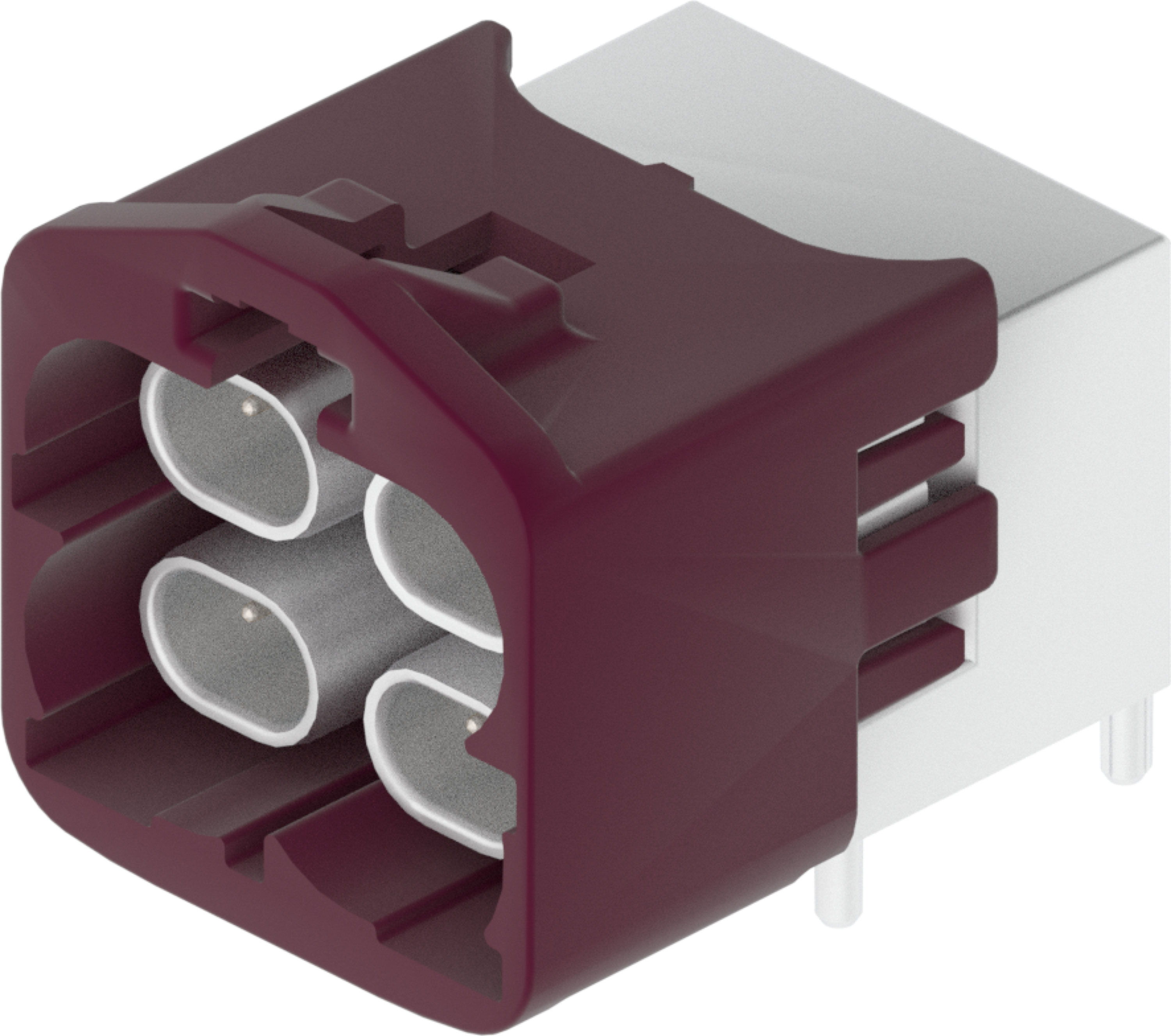 4 Port 2 Row Male H-MTD Violet Code D