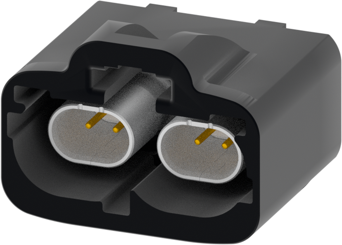 2 Port 1 Row Male H-MTD Jet Black Code A