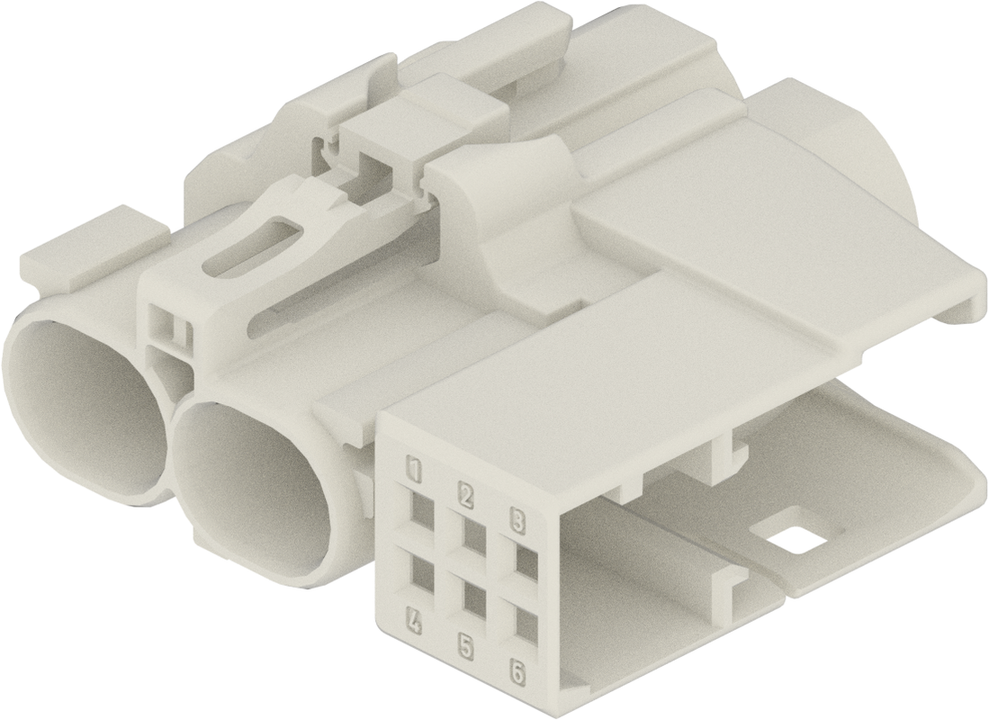 2 Port 1 Row Female H-MTD White Code B