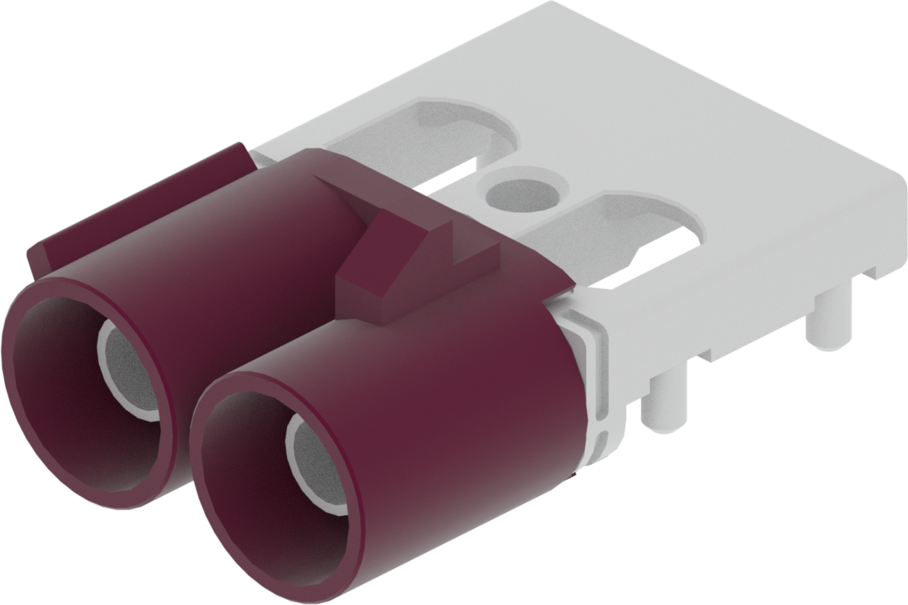 2 Port 1 Row Male Fakra Claret Voilet Code D